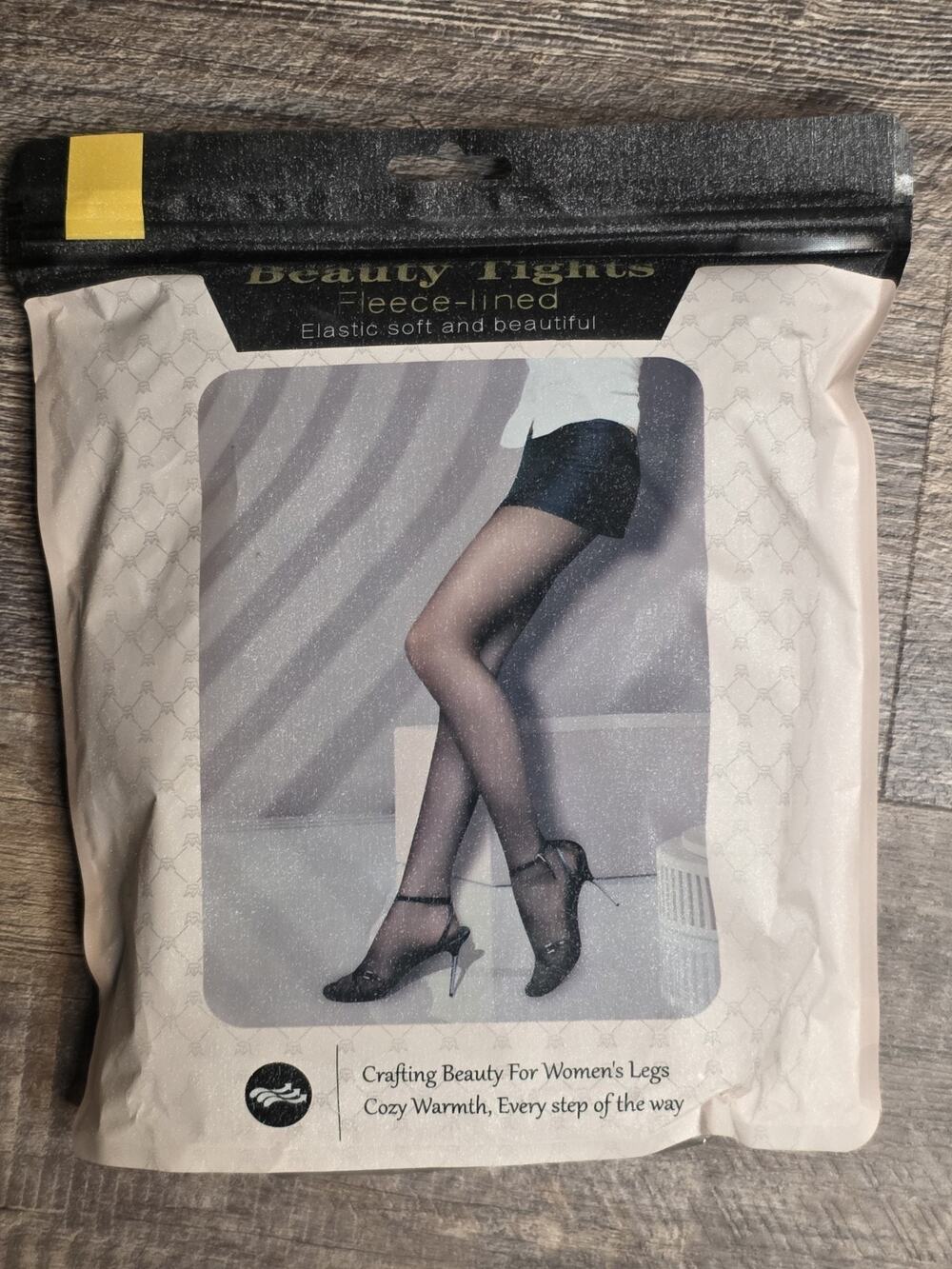 Fleece Lined Tights Women Black Warm Sheer Fleece